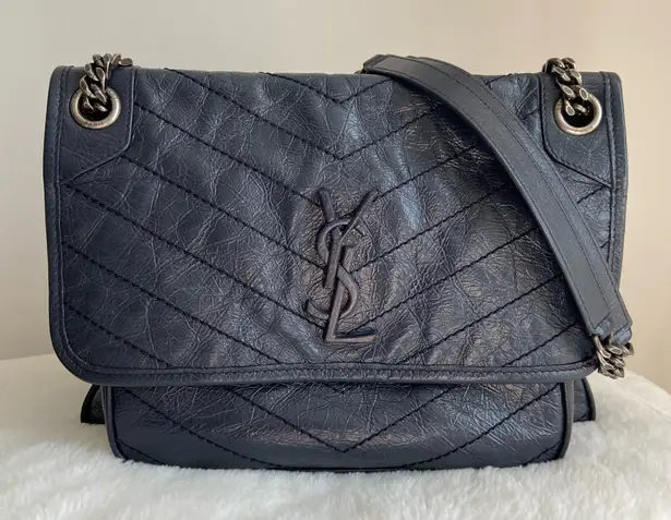 YSL Niki Medium Chain Bag- Navy