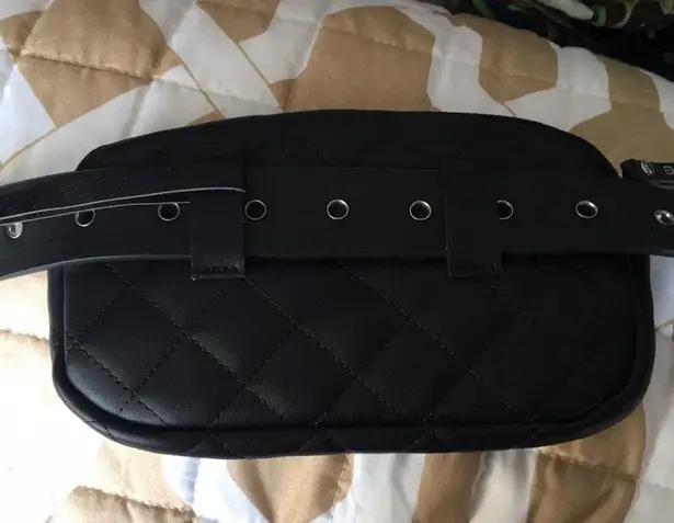 Bebe New  Black & White Belt Bag w Grommets Adjust