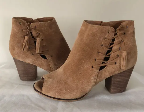 Franco Fortini Tan Suede Ankle Booties