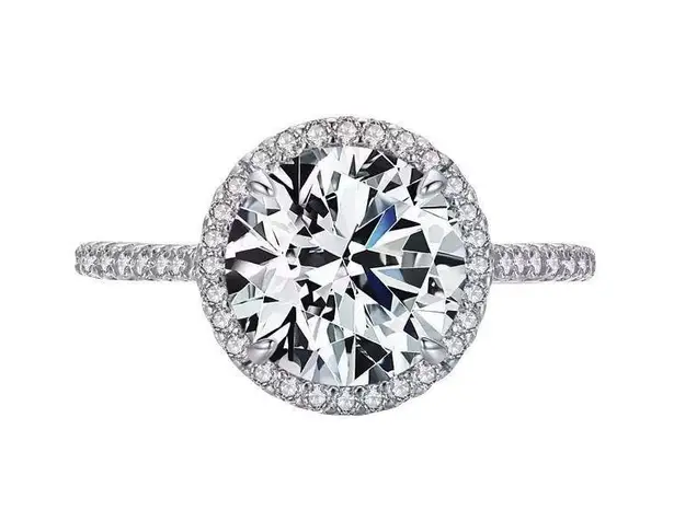 Sterling Silver SIZE 8 925 Round Sparkling AAAAA CZ Ring