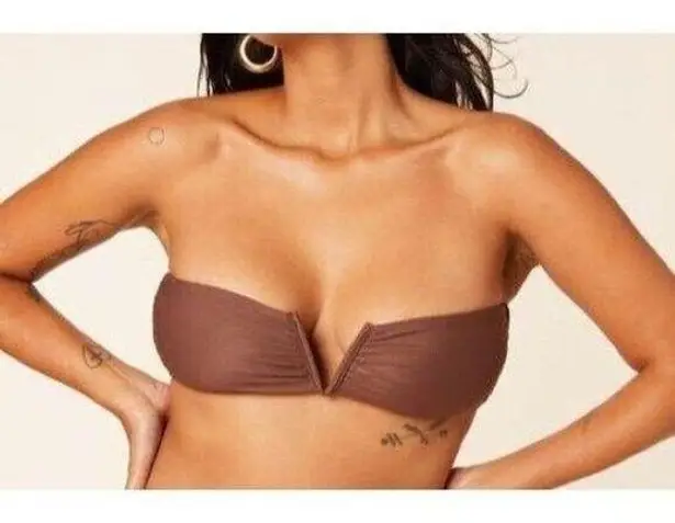 ANDIE Bikini Top Womens M Espresso Brown Scala Strapless Bandeau Swimwear NEW