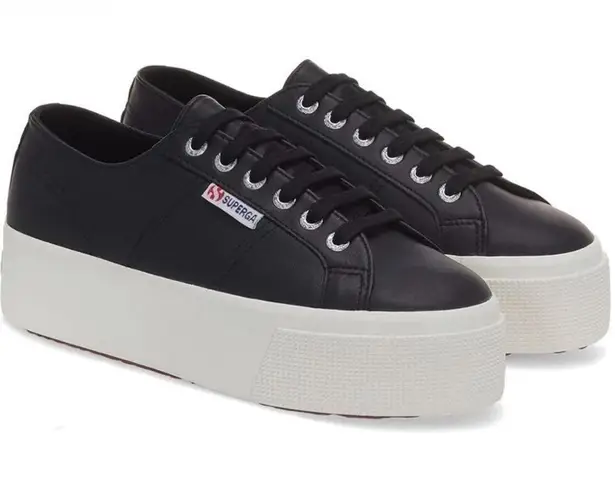 Superga Black Platform Shoes