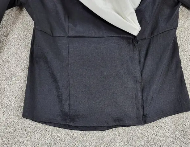 Ravel Womens Formal Jacket M Black White Taffeta Double Breasted French Cuffs Size M