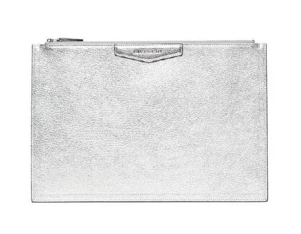 Givenchy Silver Antigona Leather Pouch