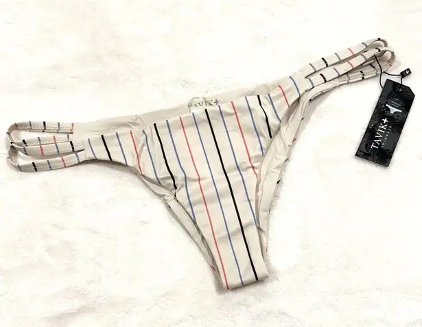 NWT Tavik Vine Cutout Swim Bottom in Horizon Stripe Tapioca