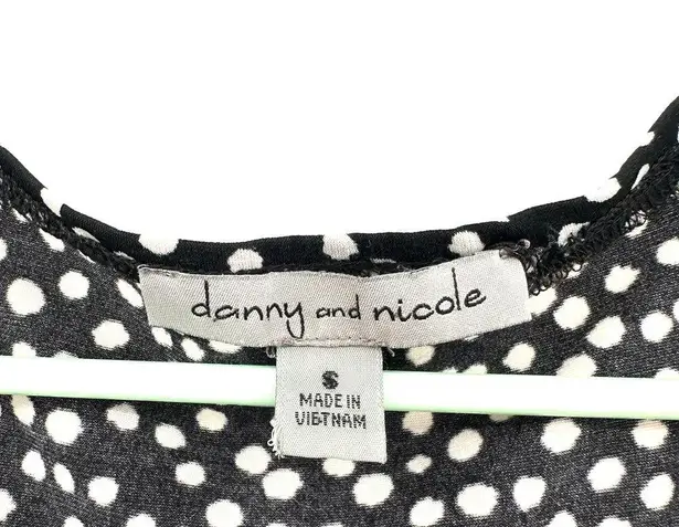 Danny & Nicole  size small black with‎ white polka dots sleeveless tiered dress