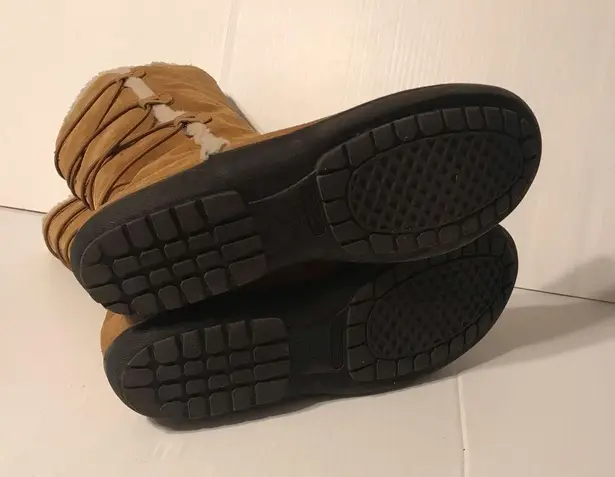 Aerosoles suede tan mid calf zip up boots women size 9M