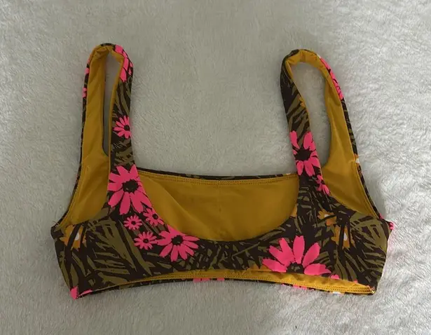 Aerie  Floral Bikini Top in Pink and Yellow