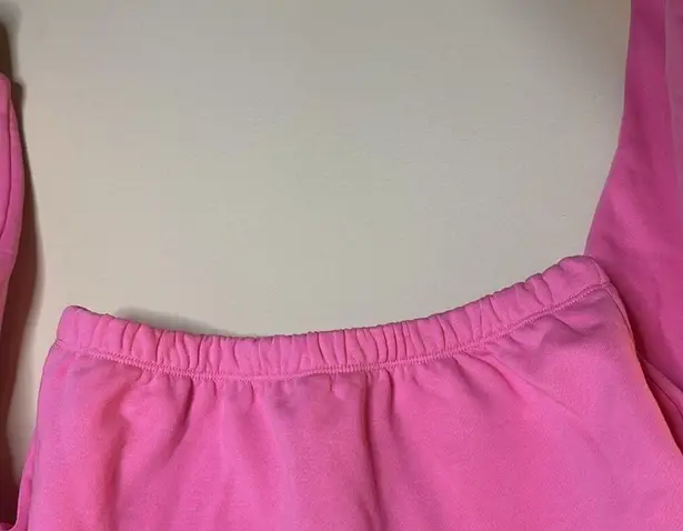 Naked Wardrobe Pink Stay Chilling Crop Sweatshirt Size S