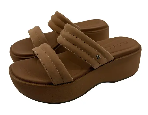 REEF Lofty Lux Hi Open Back Sandal Natural Tan Women 7 Platform Flip Flop Comfy