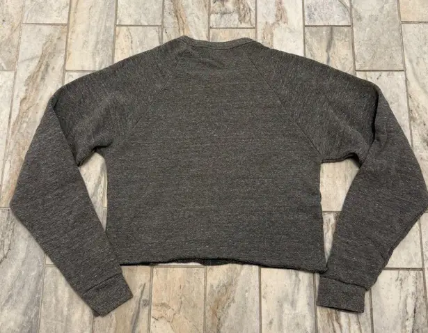 NEW Vintage Brand women's small gray distressed fleece lined skeleton sweatshirt