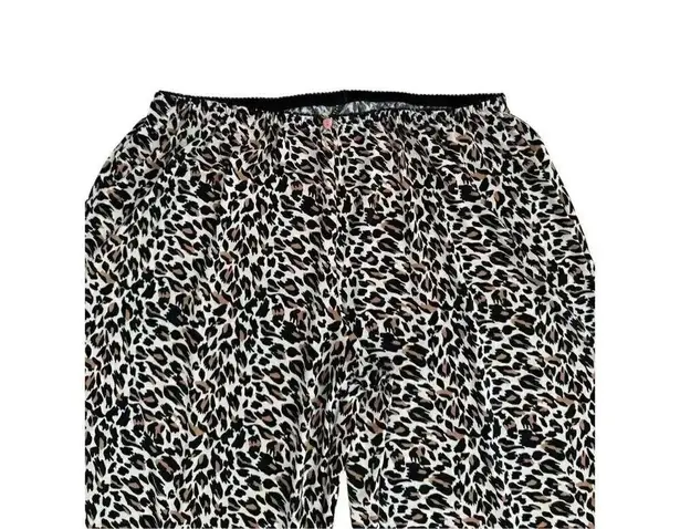 2 for $30 Leopard Print Brown Black Wide Leg Elastic Waist Pull on SZ S #1945