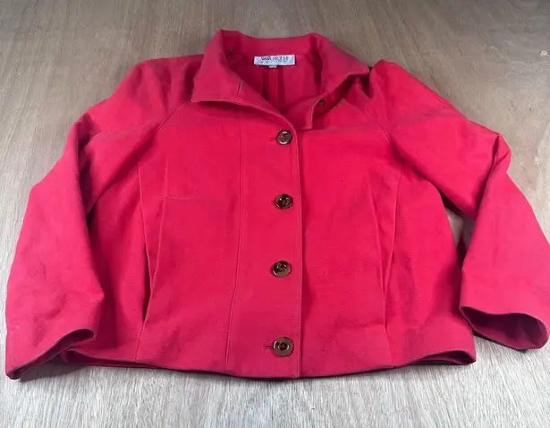 Worth Petite Coral Cotton Blend Button Front Jacket Women’s Small USA Made Orange Size undefined