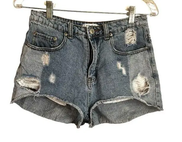 Lilyful Multi Denim High Rise Raw Hem Denim Jeans