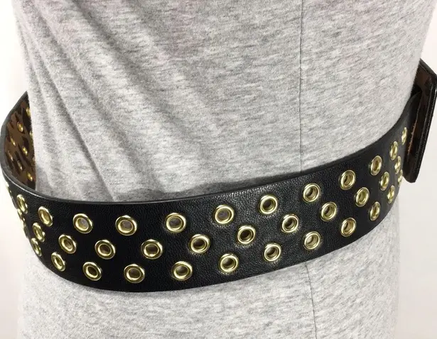 Animal Print Reversible Belt, Black, Gold Toned Black