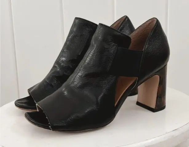 Corso Como Maybel Black Leather Peep Toe
Tortoise Shell Block Heels Women 8.5