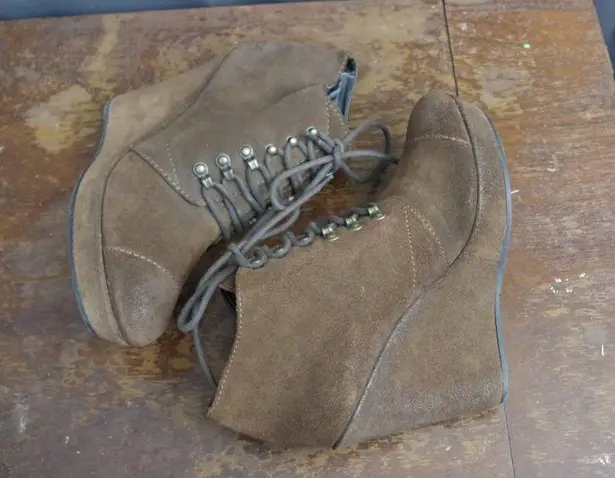 Diesel Ladies' Brown Suede Wedge Ankle Booties SIze 40