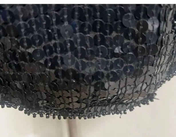 Vintage Joseph Le Bon 100% Black Sequin Top Short Sleeve Party Cocktail Size M Size M