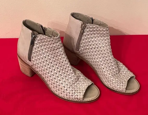 SbiccaTan Waterfront Leather Peep-Toe Bootie