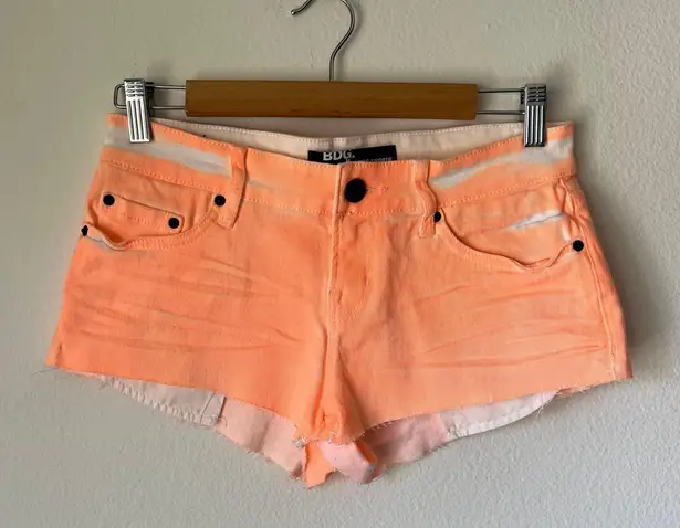 BDG Super Shortie Neon Orange Denim Shorts