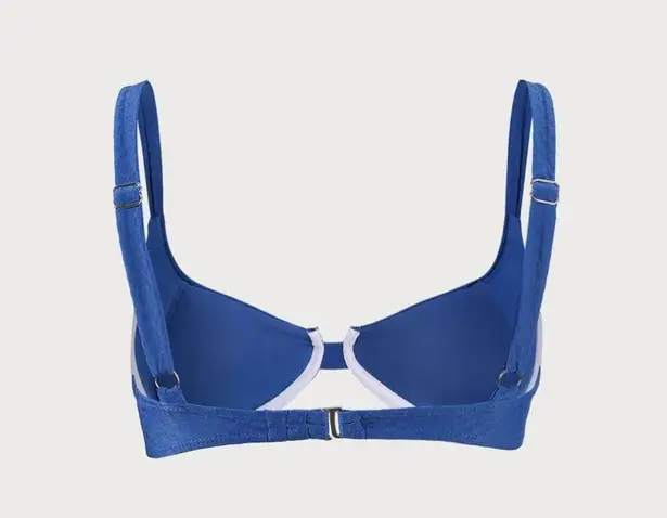 Berlook Jacquard Underwire Bikini TOP ONLY 71 Blue Size M