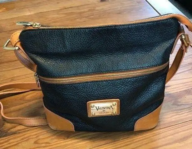 Valentina Italia Crossbody Bag Black/Tan