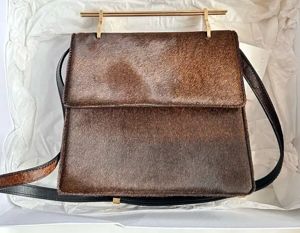 M2M Alletier NIB Brown Pony Leather Crossbody Bag