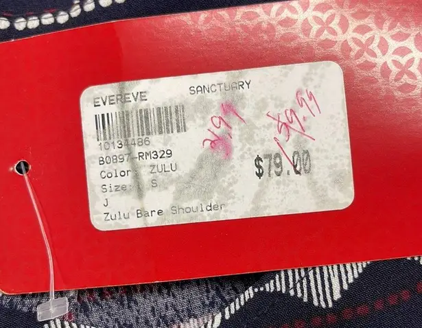 Evereve Sanctuary NWT Zulu Blue Bare Cold Shoulder Top Size Small