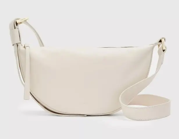 ALLSAINTS Half Moon Crossbody in White Womens Leather Bag Purse