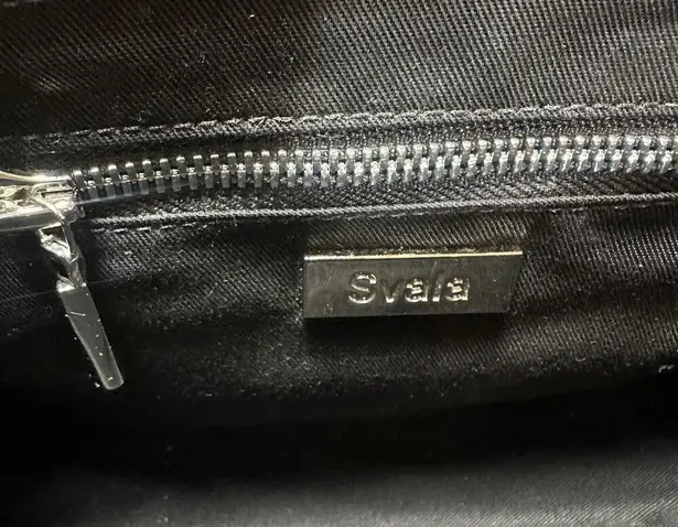 Svala The Tashi Crossbody in Black Embossed Faux Snakeskin