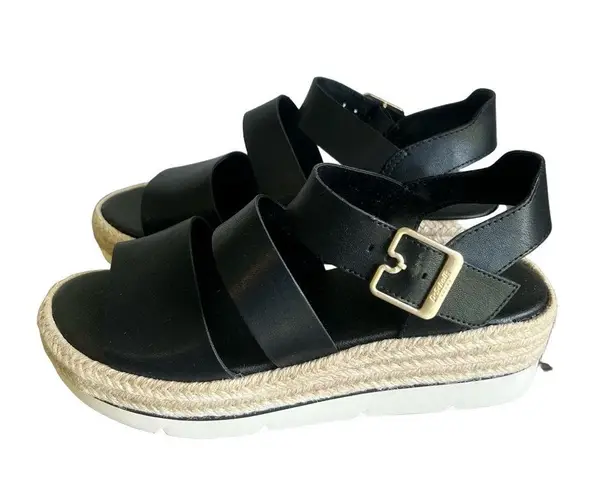 DR. SCHOLL'S Once Twice Black Women's Platform Sandal Size 6.5 #B1141