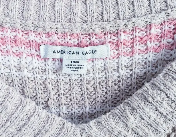 American Eagle  Striped Knit Chunky Long Sleeve Sweater