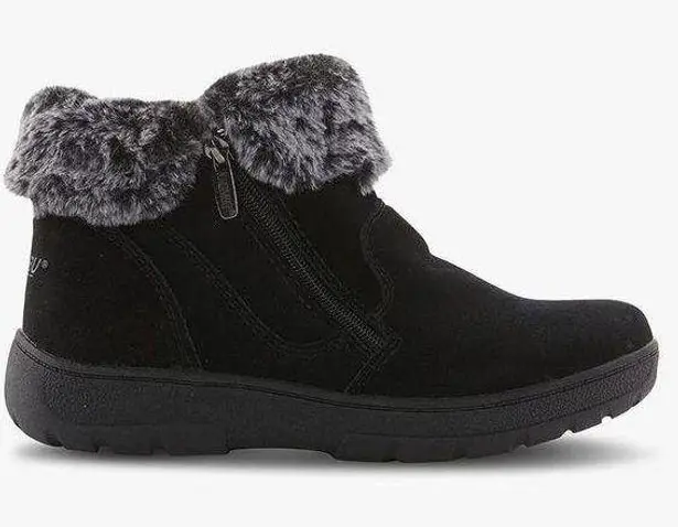 Khombu Women's Jessica Ankle Boots Faux Fur Shearling Lining