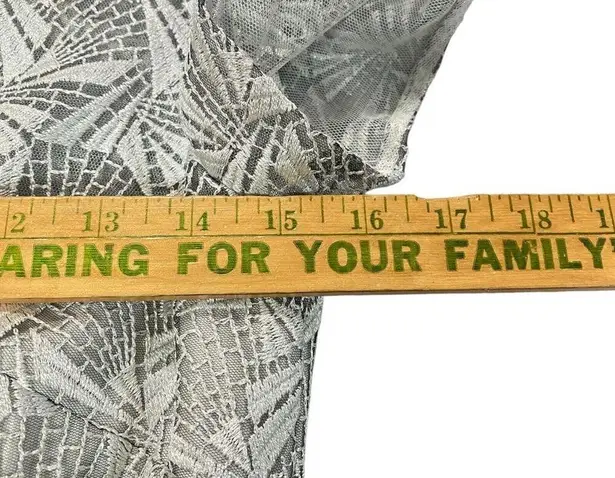 David Meister Silver Geo Illusion Lace Overlay Sheath Party Dress 6 Wedding FLAW