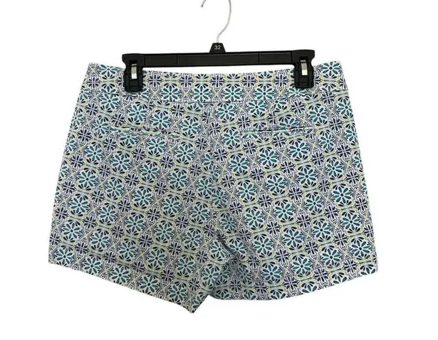 Juniper + Lime Blue Floral Cotton Womens Chino Cuffed Shorts Size 10