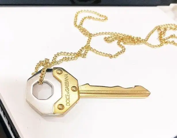 Dolce & Gabbana Authentic  RARE Vintage Large Gold Y2K Key Necklace