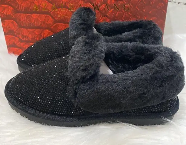 AZAELA Wang Cozy Slippers Black Size 7
