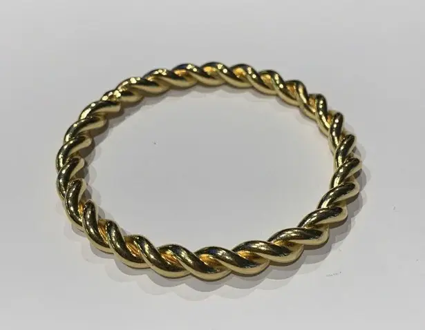 Monet Signed  Gold Tone Heavy Twisted Costume Bangle Bracelet