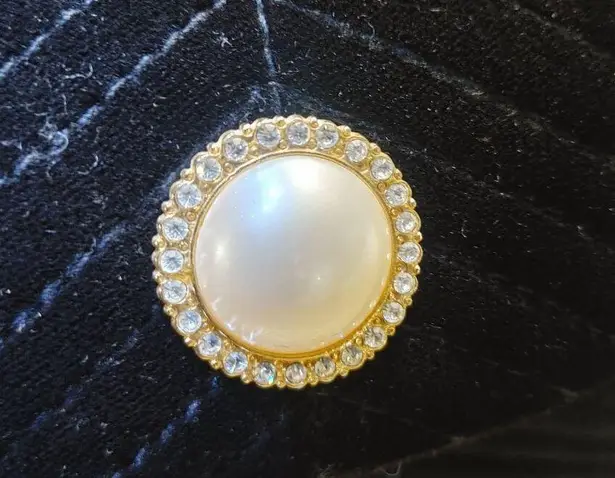 Black Velour Columbine Faux Pearl Rhinestone Vintage Purse Bag Crossbody