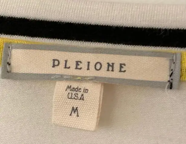 Pleione Anthro Black White Striped Tunic Tee Women’s Size Medium Springs Top