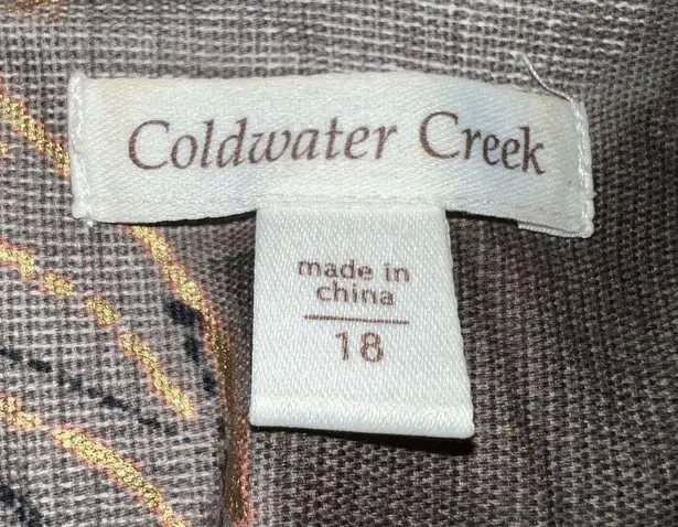 Coldwater Creek Womens Blazer Suit Jacket Metallic Accent Leaf Print 18