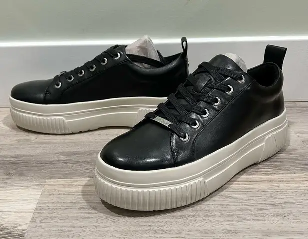 NIB J/SLIDES NYC West Black Leather Sneaker Shoes White Platform Soles Size 9M - Image 5