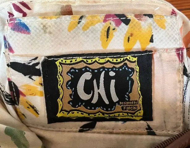 Chi Boho Brown Leather with Snake Skin Handle And Magnetic Snake Skin Closure.