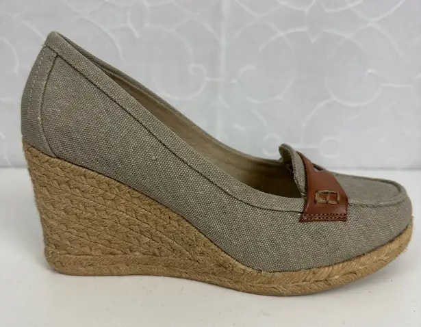 GH Bass Womens Loafers Size 8 Brown Penny Casual Slip On Wedge Heel Espadrilles
