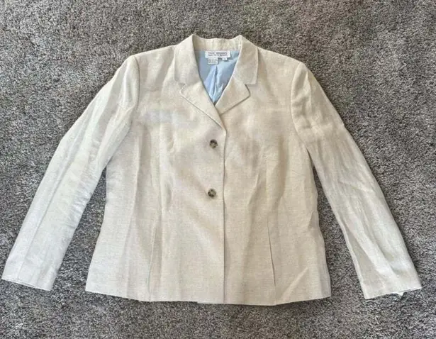 The Works Saks Fifth Avenue Women's Linen Blazer Jacket Career Size 16 Office