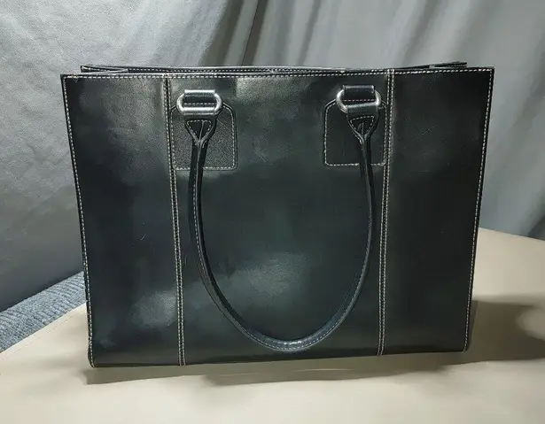 wilson's leather Laptop Tote Bag Black Snake Print Set Adjustable Strap Accessori