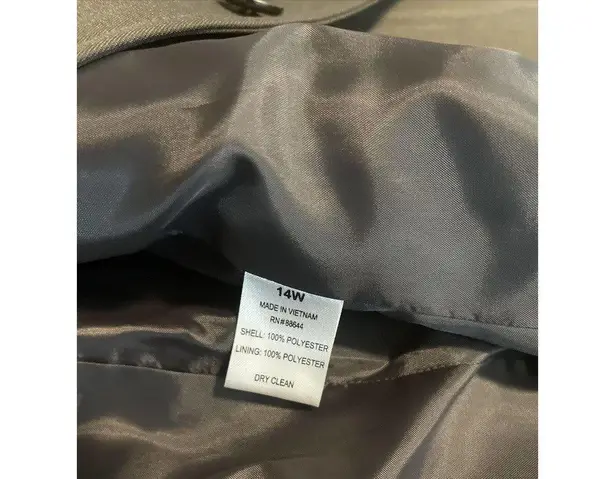 John Meyer Gray Suit 14W Pocket 3 Open Button Long Sleeve Lapel Collar Lined