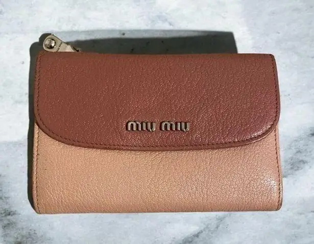 Miu Miu Authentic Madras colorblock wallet pink blush silver luxury - Image 1