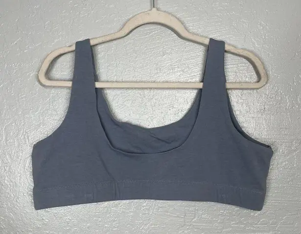 Pact  Women XXL Blue Gray Deep Scoop Bralette Bra Organic Cotton Blend Casual