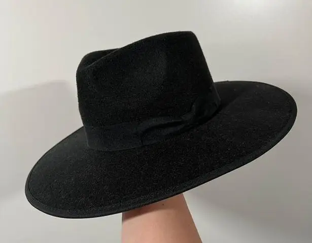 Felt Black Wide Brim Hat Boutique Witchy Aesthetic